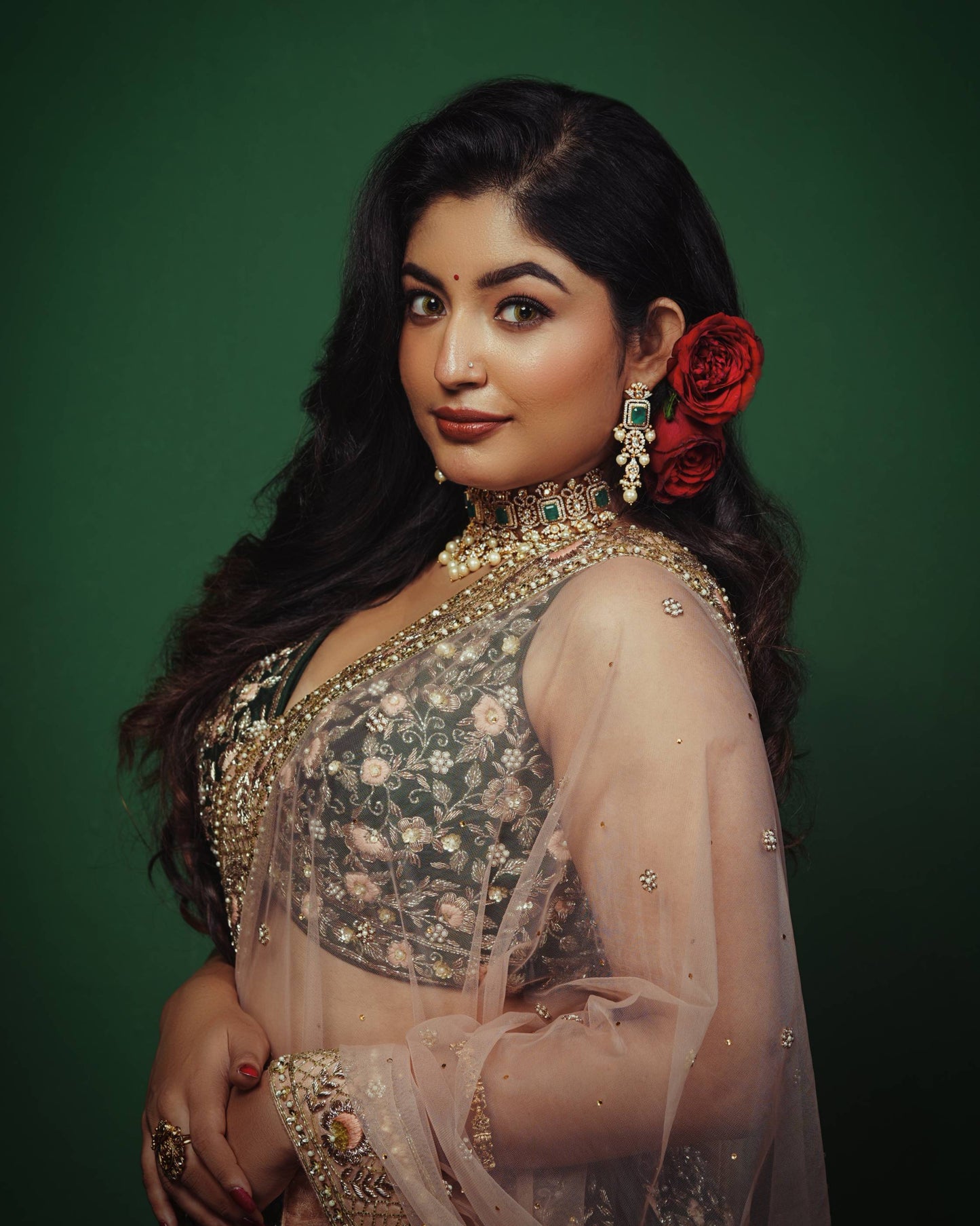 Green Bridal Lehenga