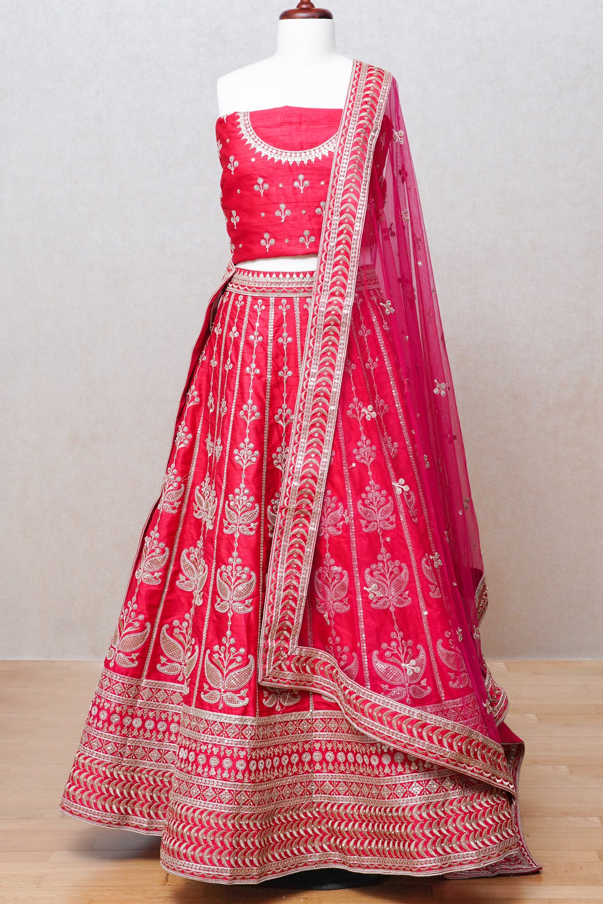 Brink Pink silk lehenga