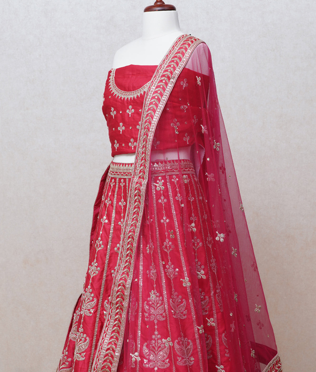 Brink Pink silk lehenga