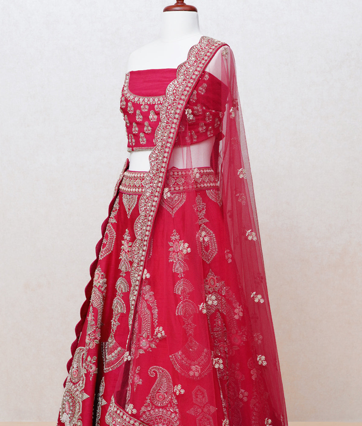 Rani pink silk lehenga