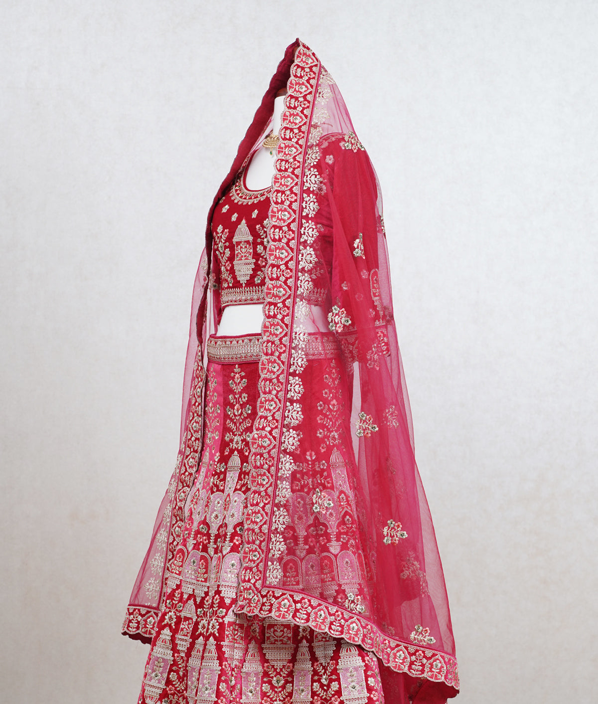 Stunning Peach Bridal Arabic Lacha