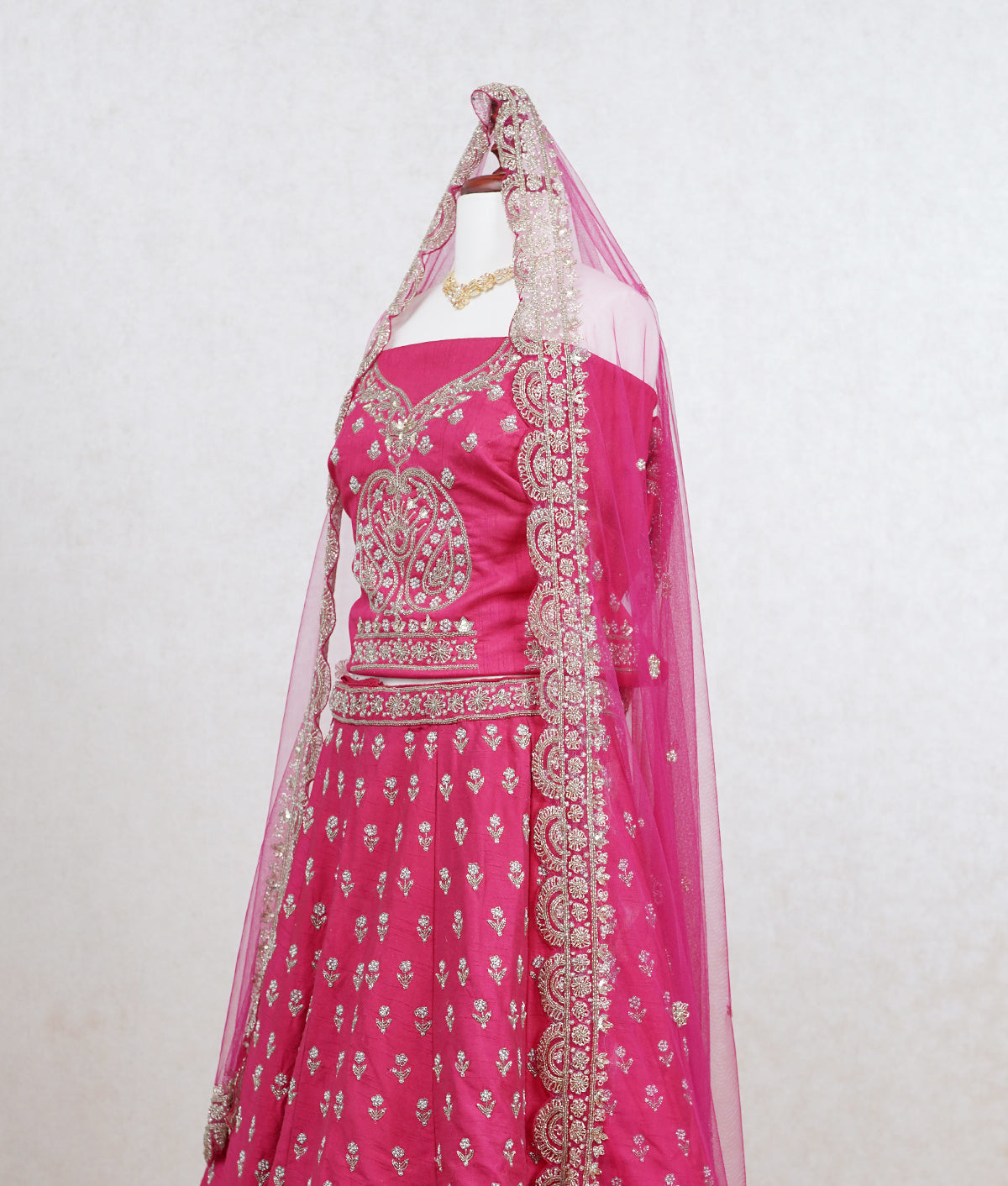 Pink raw silk lehenga – Lulu Celebrate