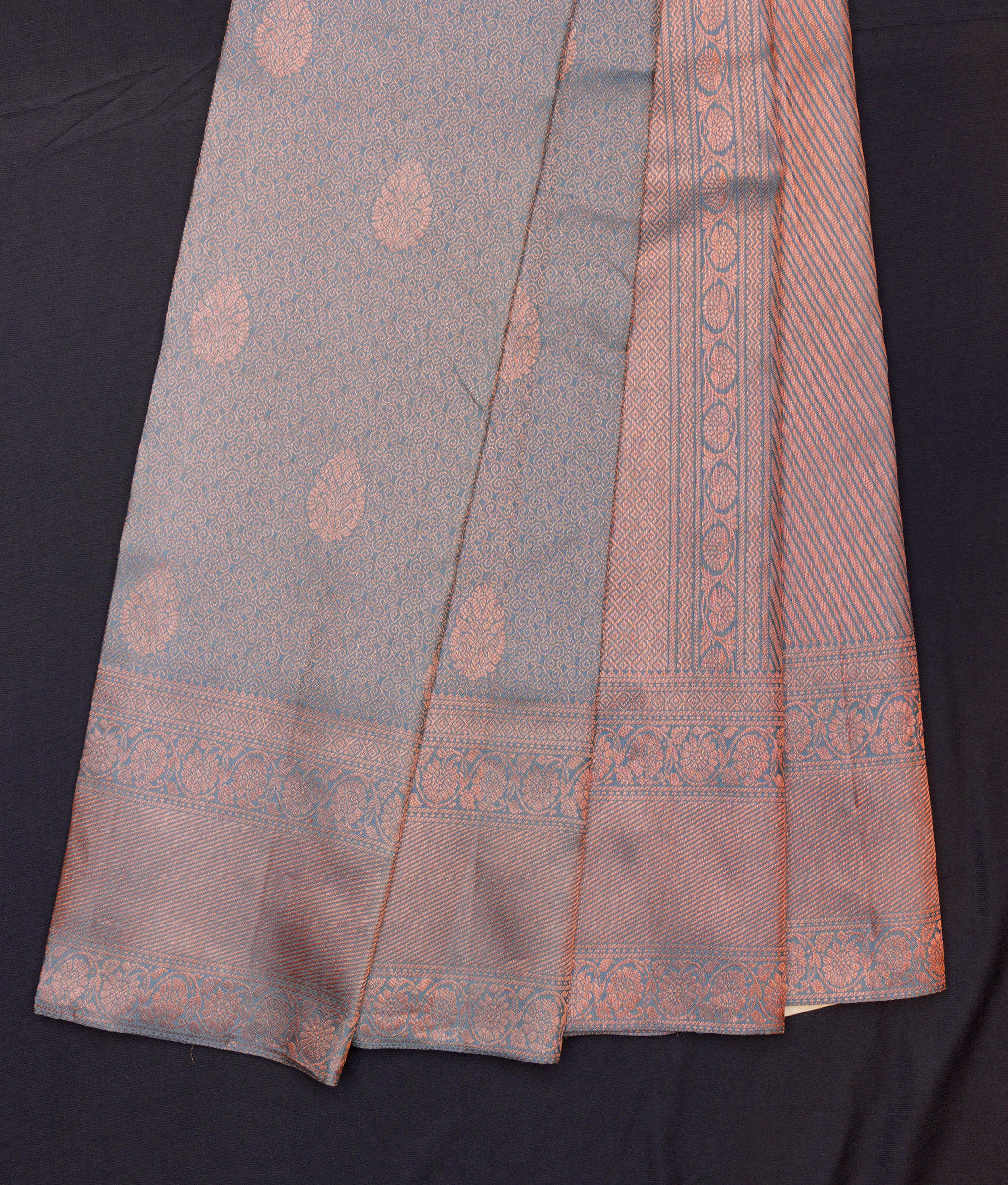 Cloud Blue kanchipuram saree