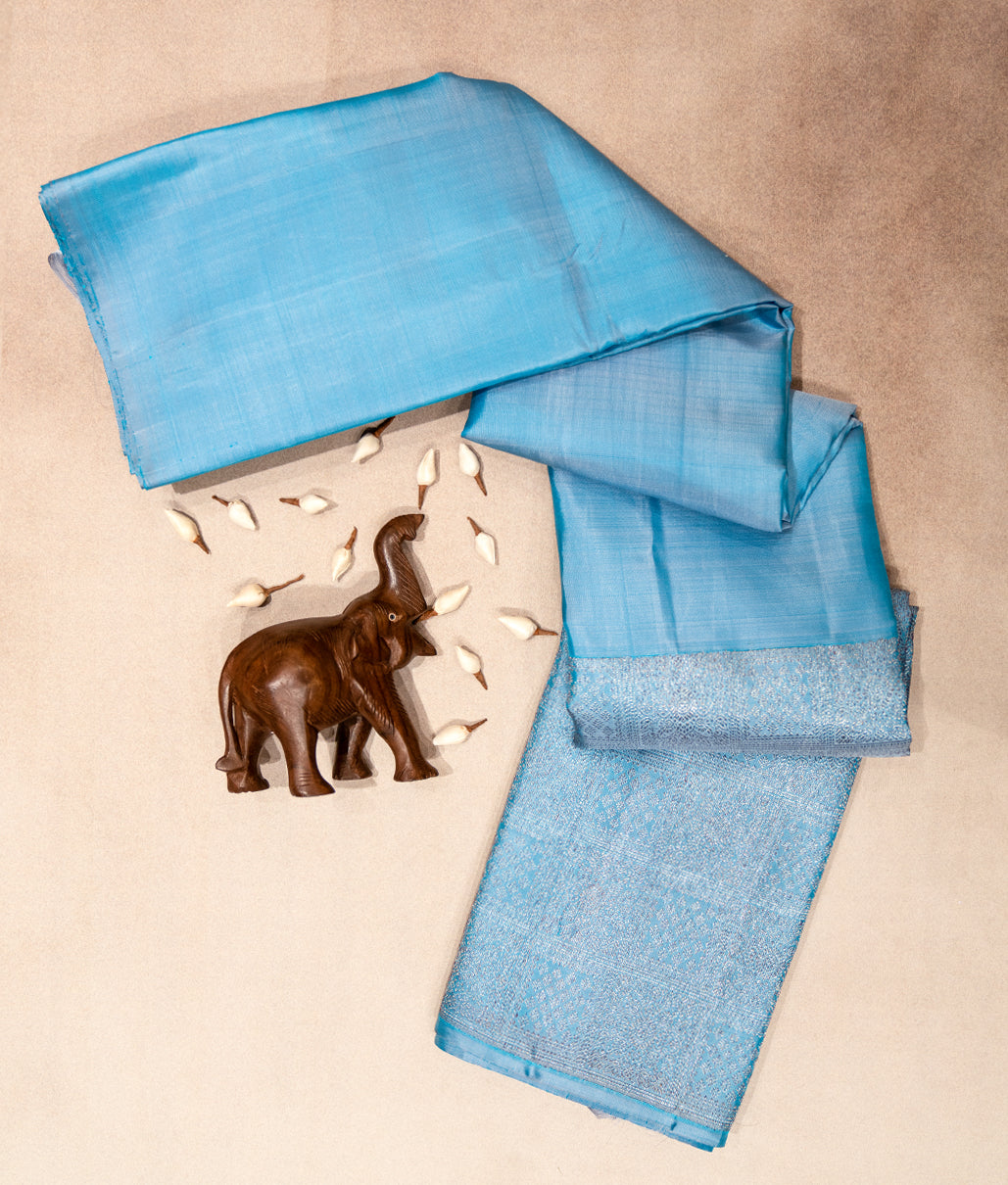 Light blue kancheepuram silk saree