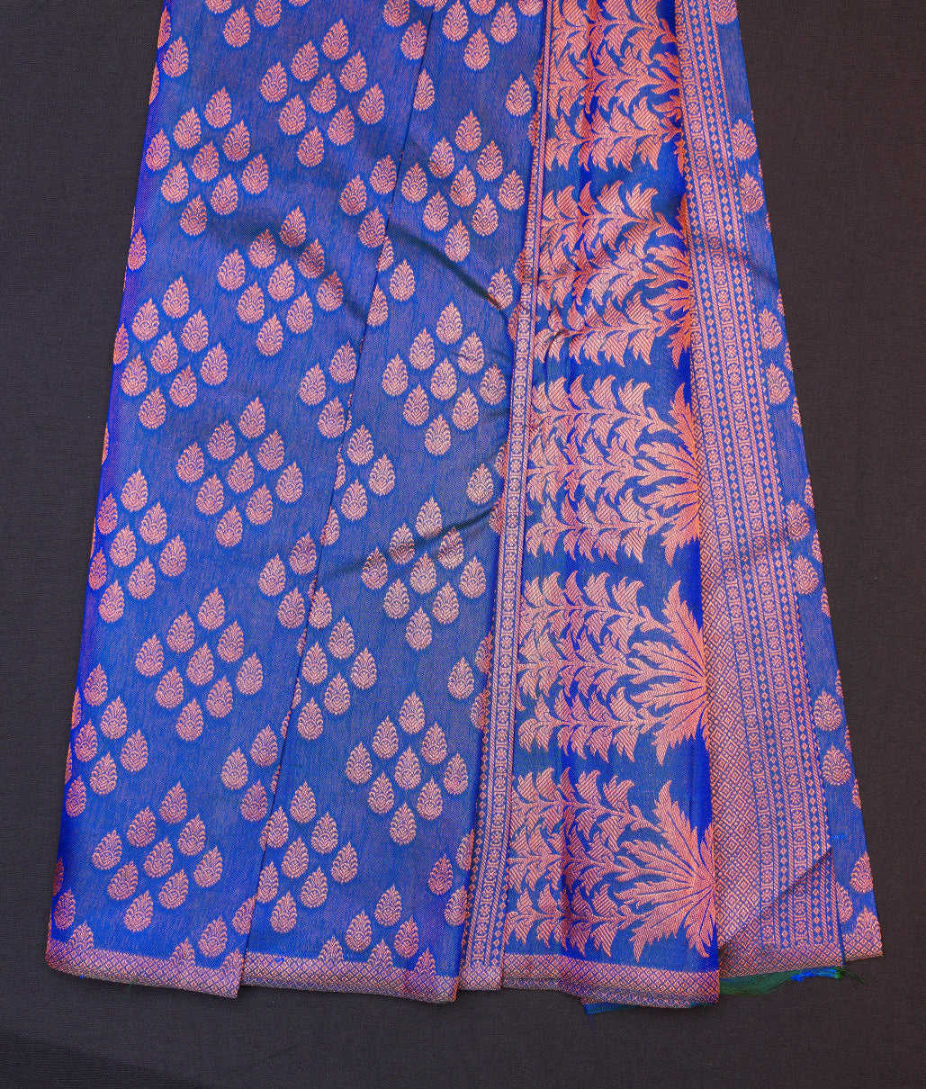 Dark Peacock Blue kancheepuram Saree