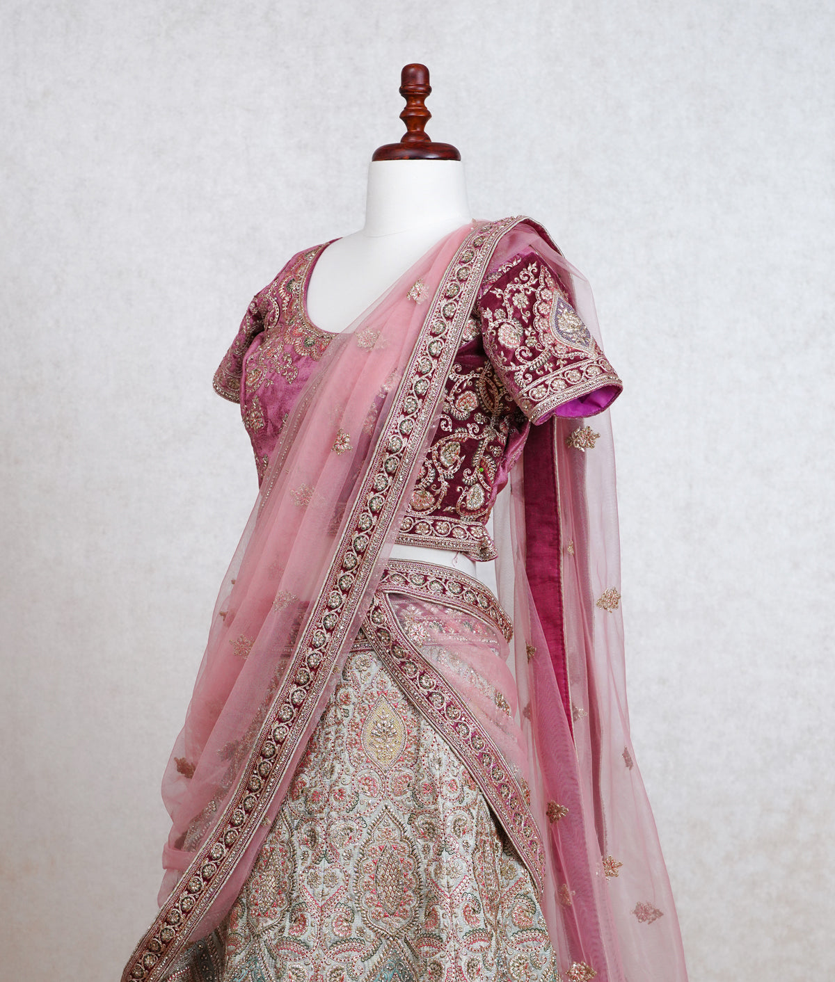 Rosey Pink Kali Lehenga – Pasha India