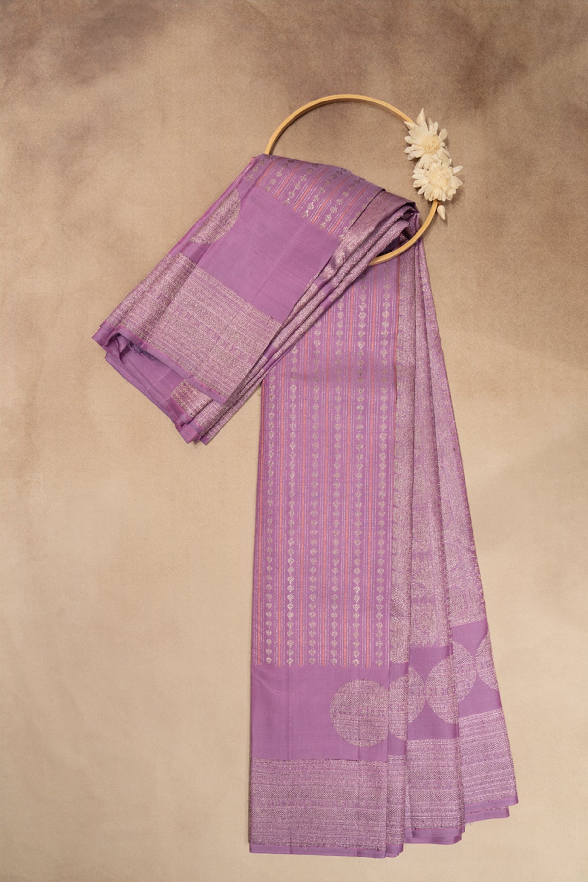 Lavender kancheepuram silk saree