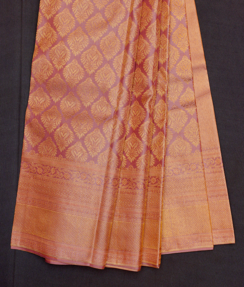 Dusty Lavender kanchipuram saree