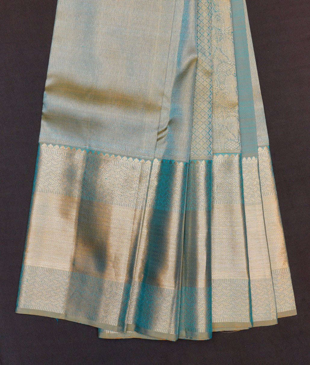 Sage Green Kanchipuram saree