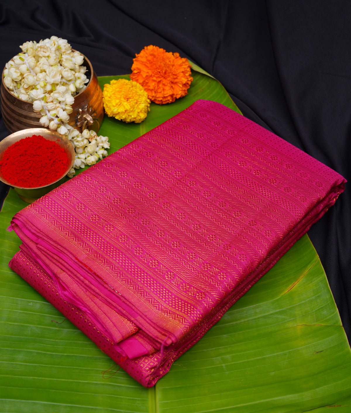 Magenta kanchipuram saree