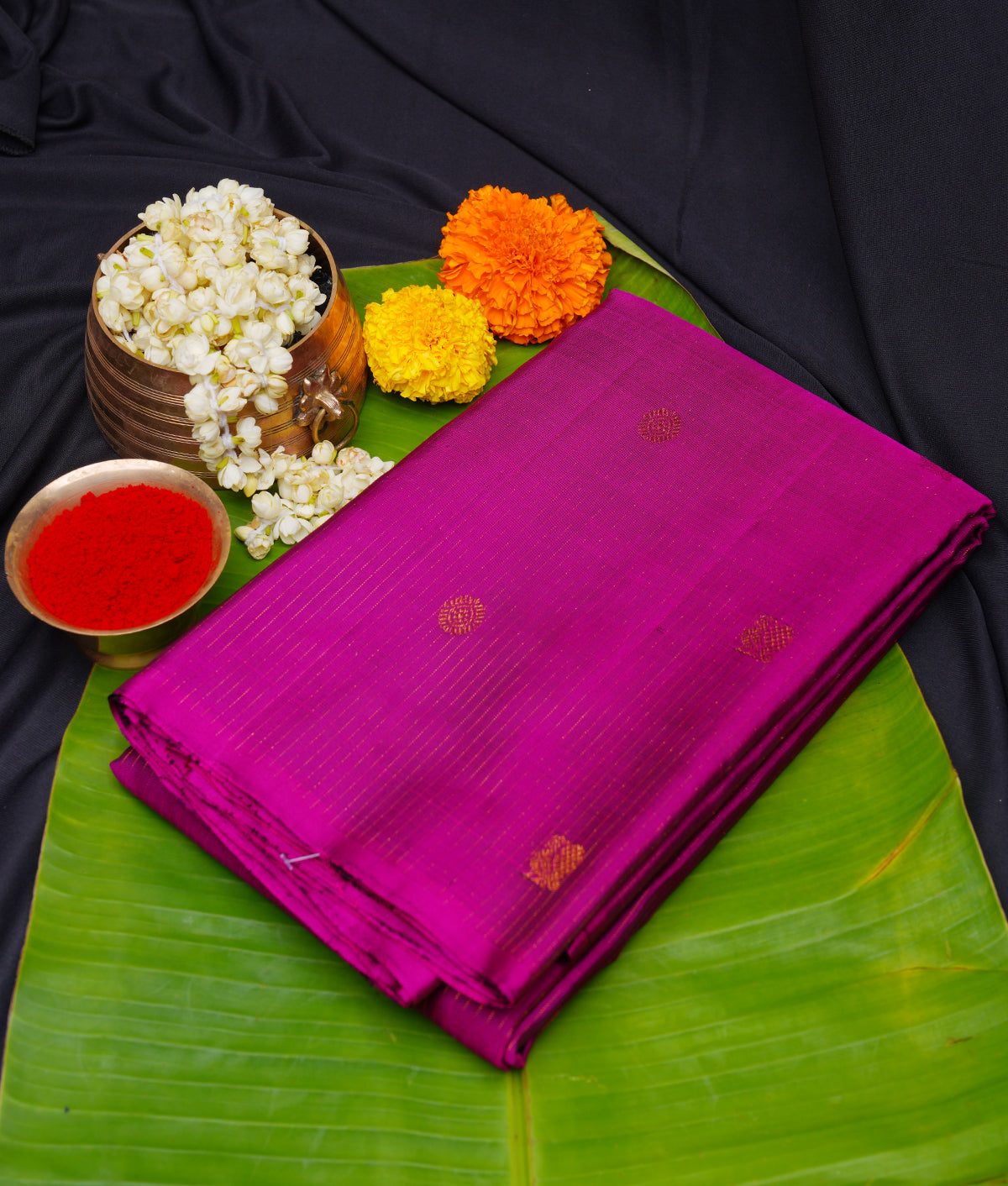 Magenta  Kanchipuram saree