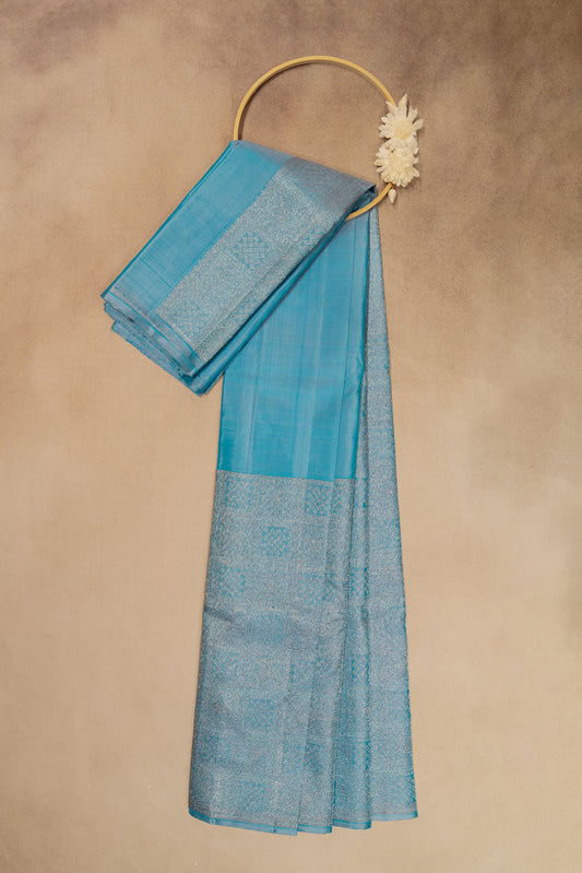 Light blue kancheepuram silk saree