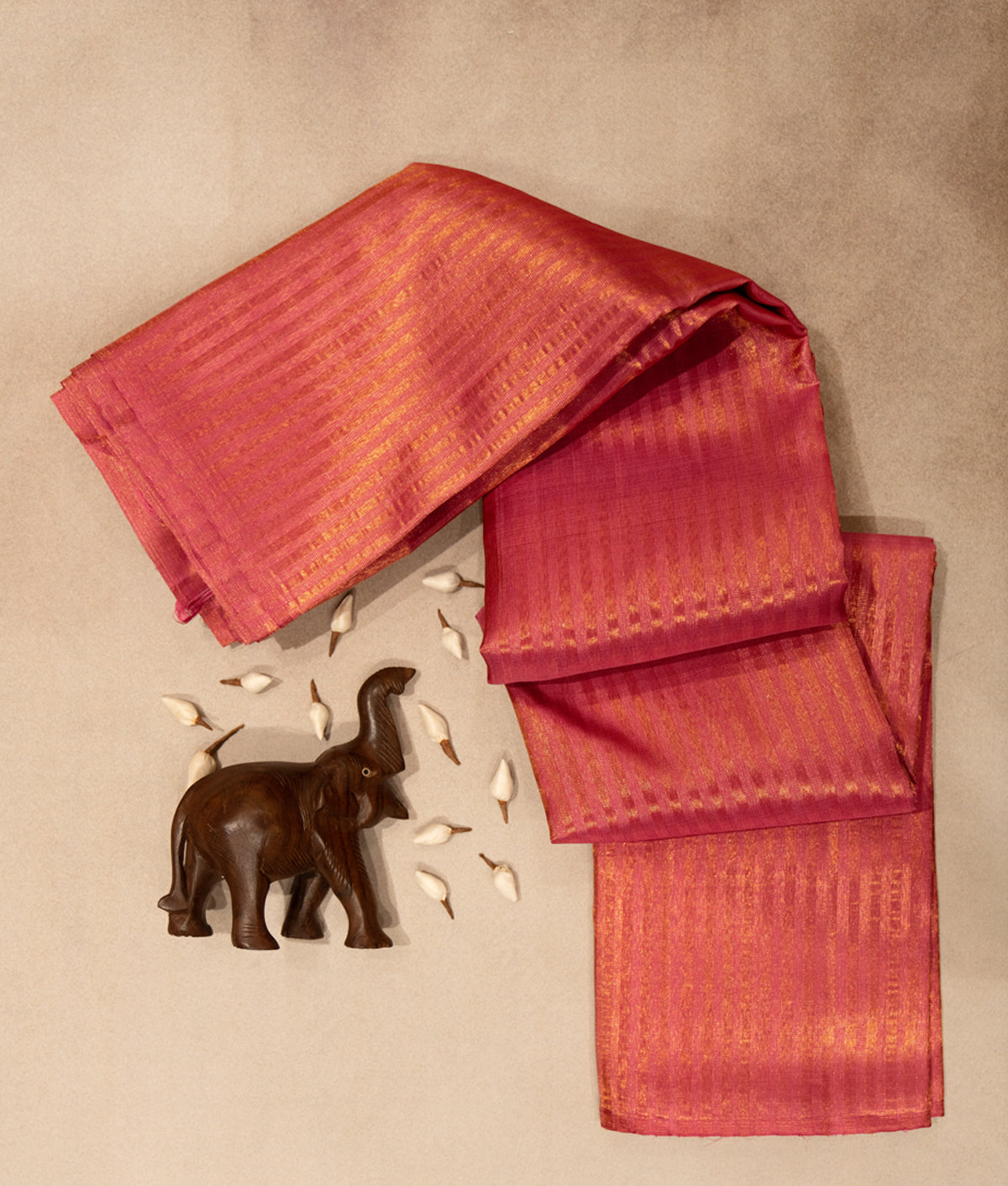 Pink tissue kanchipuram saree