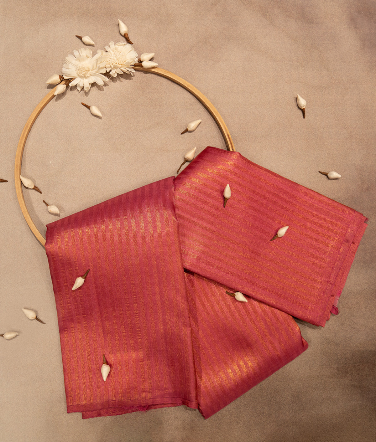 Pink tissue kanchipuram saree