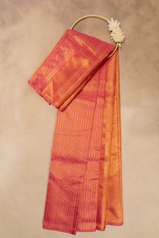 Pink tissue kanchipuram saree