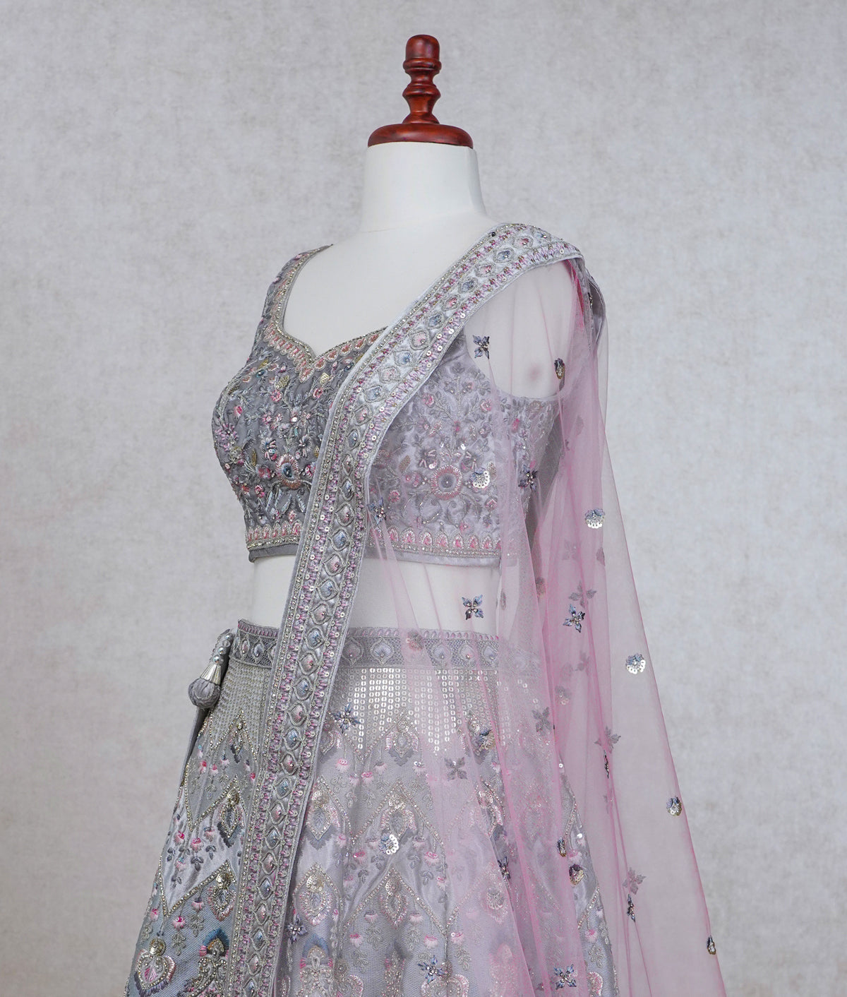 Grey  bridal lehenga