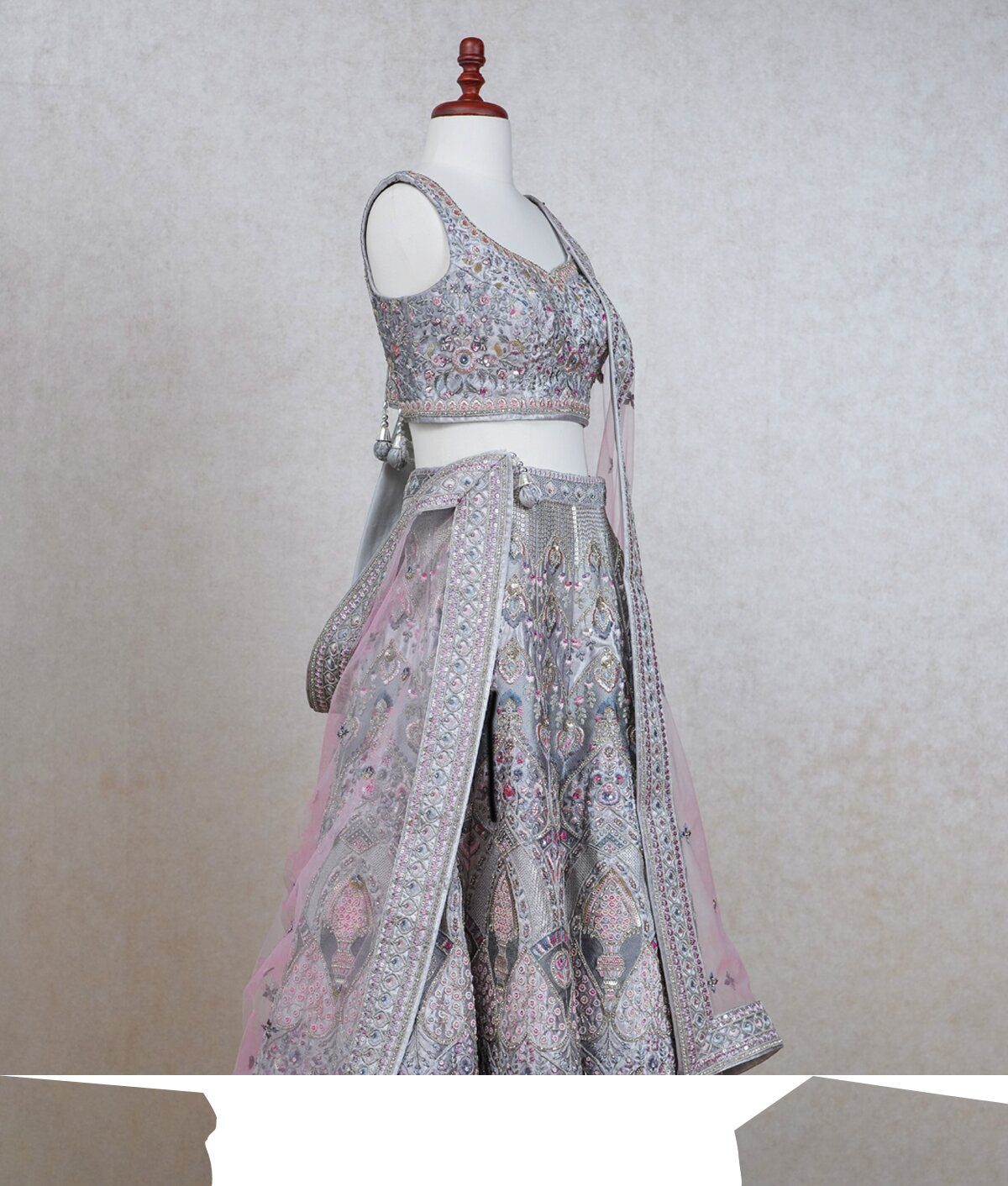 Grey  bridal lehenga