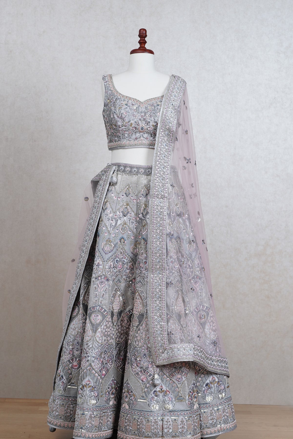 Grey  bridal lehenga