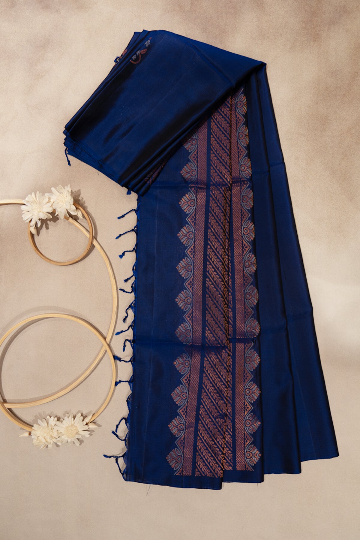 Blue soft silk saree