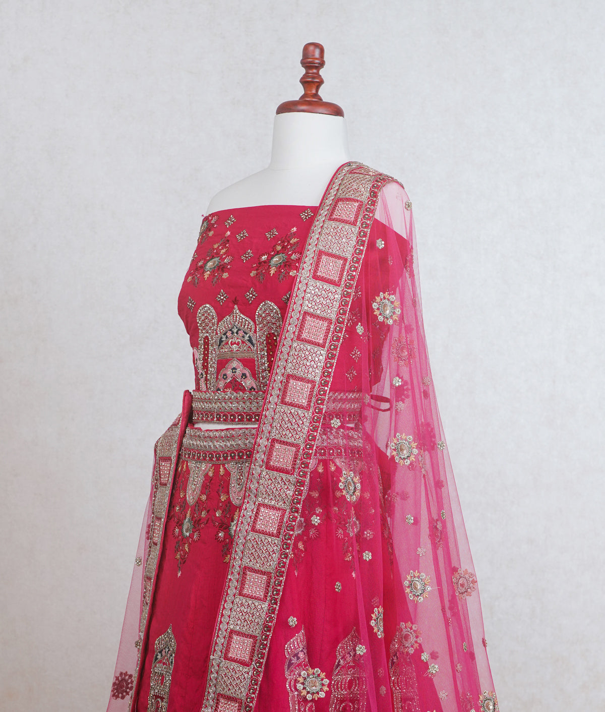 Rani pink silk lehenga